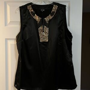 Apt. 9 Black Top with Gold Embellishments
